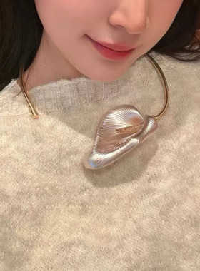 轻奢高级感花朵马蹄莲项链项圈女