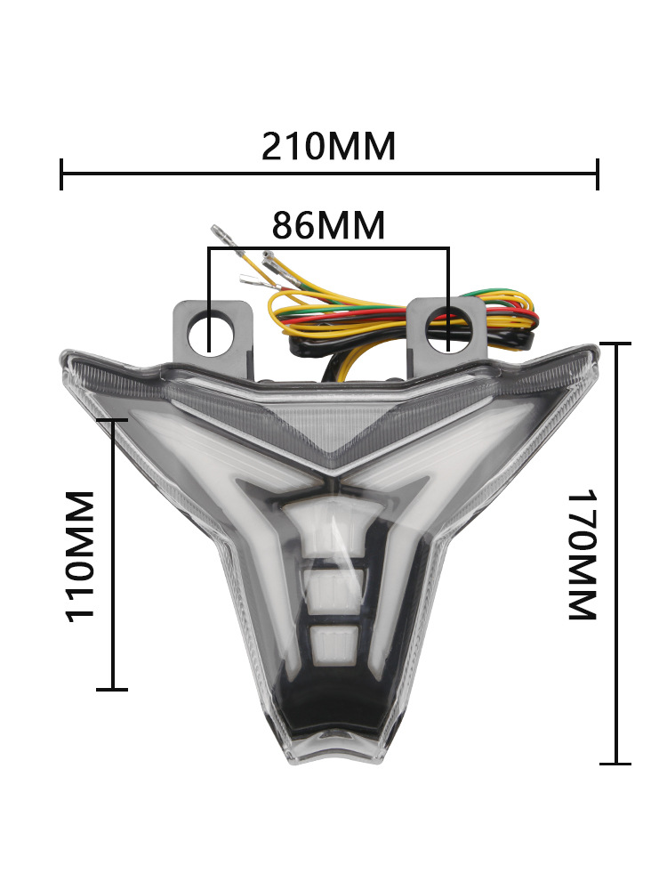适用川崎忍者NINJA400蟒蛇Z1000大牛ZX10R改装后尾灯转向后刹车灯 - 图0