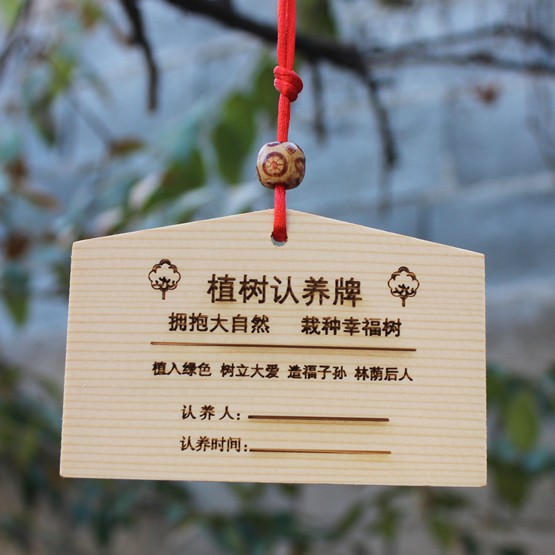 植树节挂牌树木认养牌定制幼儿园学校班级标识牌户外活动木质单位