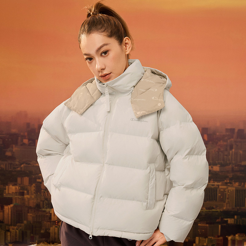 Champion冠军连帽羽绒服女2025冬季新款潮牌复古休闲外套美式保暖,淘宝优惠券,粉丝福利购,淘宝优惠卷