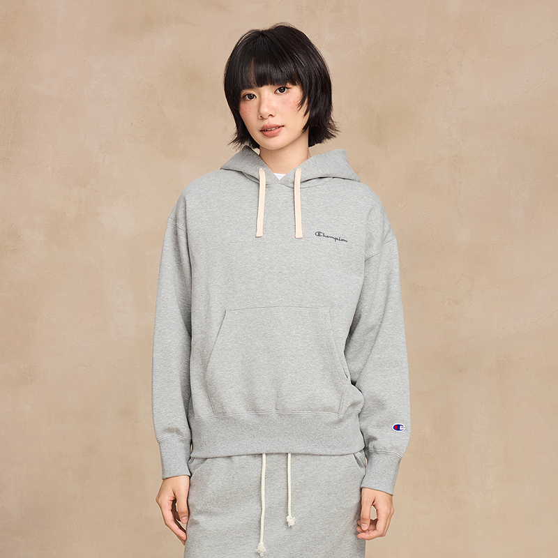 Champion冠军连帽卫衣女2025冬季新款加绒刺绣上衣潮牌休闲风简约