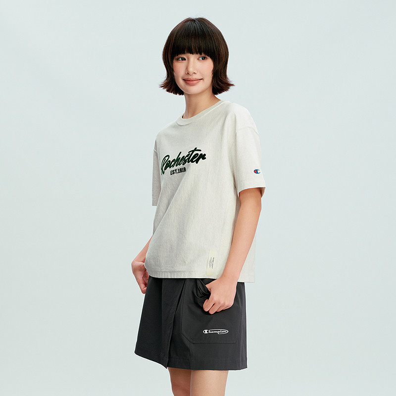 Champion冠军短袖女2026夏季新款纯棉印花宽松T恤甜酷风美式上衣