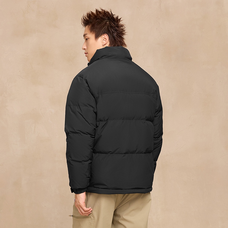 [三防]Champion冠军拼色羽绒服男2025冬季新款黑色短面包服立领秋