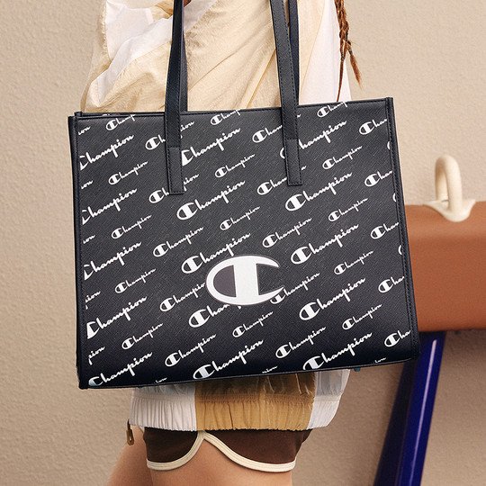 Champion冠军托特包女2025秋冬新款满印老花手提包时尚通勤单肩包