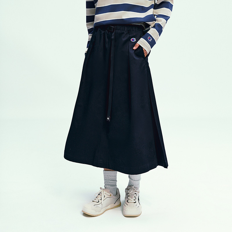 Champion冠军半身裙2026春季新款休闲工装风长裙美拉德咖色日杂感