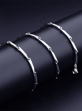 钛钢男士项链不掉色霸气潮男蛇骨链嘻哈毛衣链无吊坠女颈链子饰品