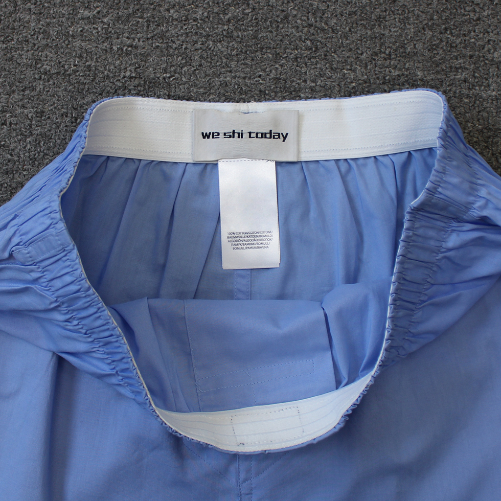 乐福佬仁男装 天蓝纯色 纯棉家居短裤we shi today 29 - 图1