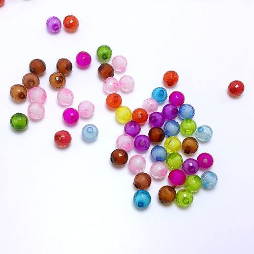 手工串珠diy8mm/10mm 96面亚克力地球珠  珠中珠编制珠子散珠珠子 - 图2