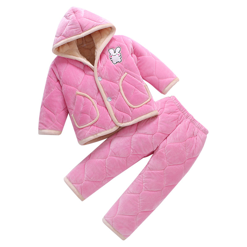 女孩珊瑚绒加厚款睡衣 杜迈恩家居服套装