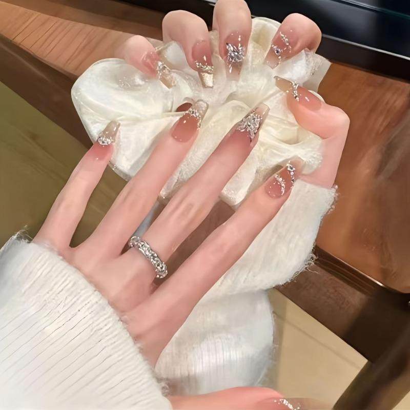 洛神歌赋纯手工穿戴甲高级法式新款立体蝴蝶显白晶石猫眼光疗美甲,淘宝优惠券,粉丝福利购,淘宝优惠卷