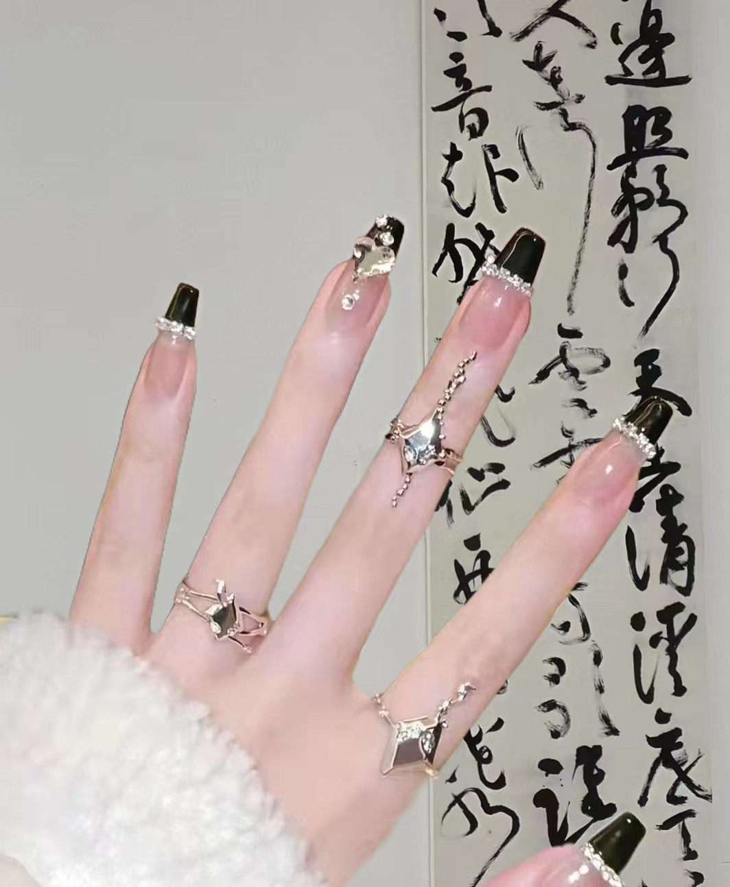 法式爆闪钻轻奢高级ins小红书同款纯手工穿戴甲美甲,淘宝优惠券,粉丝福利购,淘宝优惠卷