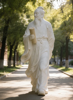 汉白玉孔子雕塑源头工厂