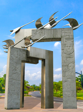 二龙戏珠异形浮雕不锈钢石材拼接