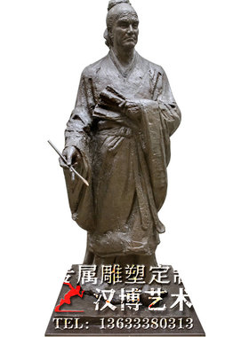 玻璃钢户外古代人物雕塑