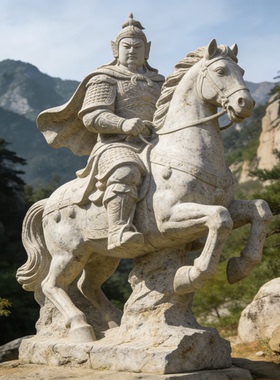 花岗岩古代将军人物雕像