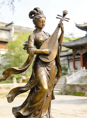 铸铜人物雕塑国风古典美女飞天艺术品摆件景区展馆景观玻璃钢塑像