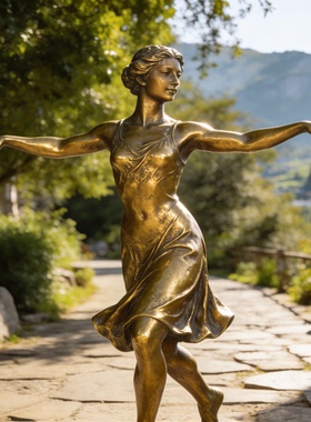 铸铜芭蕾舞女孩雕塑定制校园小区跳舞人物艺术品摆件别墅酒店景观