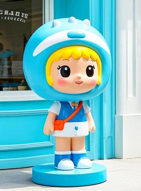 玻璃钢彩绘卡通娃娃潮玩摆件