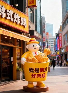 玻璃钢卡通门头吉祥物雕塑定做