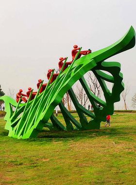 不锈钢铁艺树叶雕塑定制