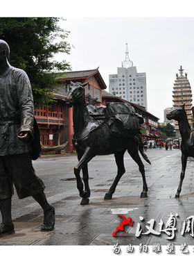 玻璃钢园林景观古代人物雕塑