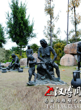 玻璃钢生态园原始野人广场仿铜
