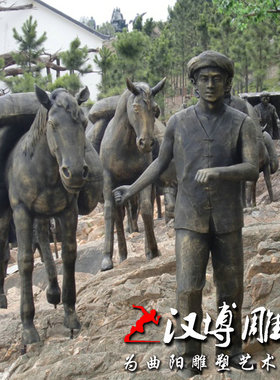 玻璃钢古代城市广场景观人物雕塑