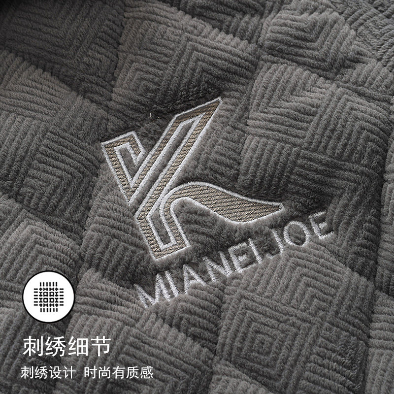 俞兆林男士款珊瑚绒三层加厚夹棉睡衣上衣单件冬天加绒可外穿上装,淘宝优惠券,粉丝福利购,淘宝优惠卷