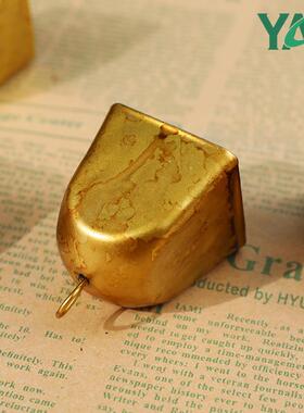 跨境热卖复古圣诞铃铛金属铁艺做旧喇叭铃庭院花环壁挂铁铃铛