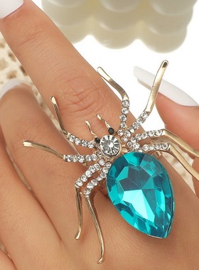Halloween Spider Engraved Adjustable Ring for Women万圣节