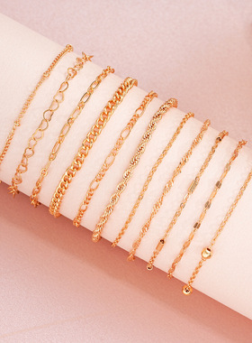 European and American heart-shaped chain bracelets女套装手链