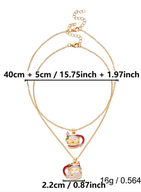 Female Santa Claus Christmas Old Lady Pendant Necklace Gift