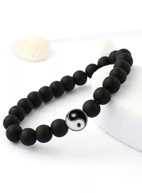 Cross-border handcrafted white serpentine bead bracelet男士