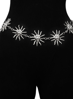 Women sunflower belt body chain dress accessories腰带身体链