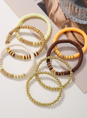 Polymer clay jewelry bracelet for men and women跨境流行手串