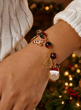 Santa Claus snowflake pendant bracelet party gift for women