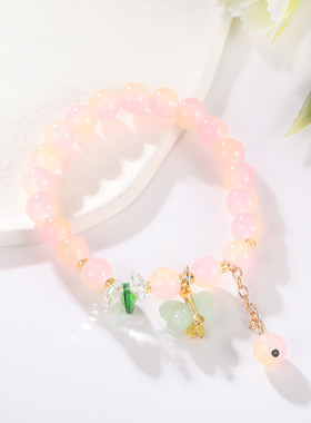 Crystal bracelet with cartoon pendant student gift少女手链