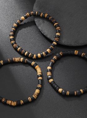 Cross-border ethnic style wood slice bracelet for women手串