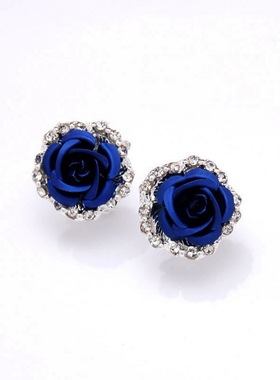 Rose flower stud earrings cross-border jewelry for ladies女