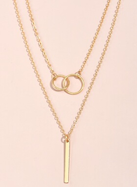 Cross-border long bar pendant sweater chain for women女项链