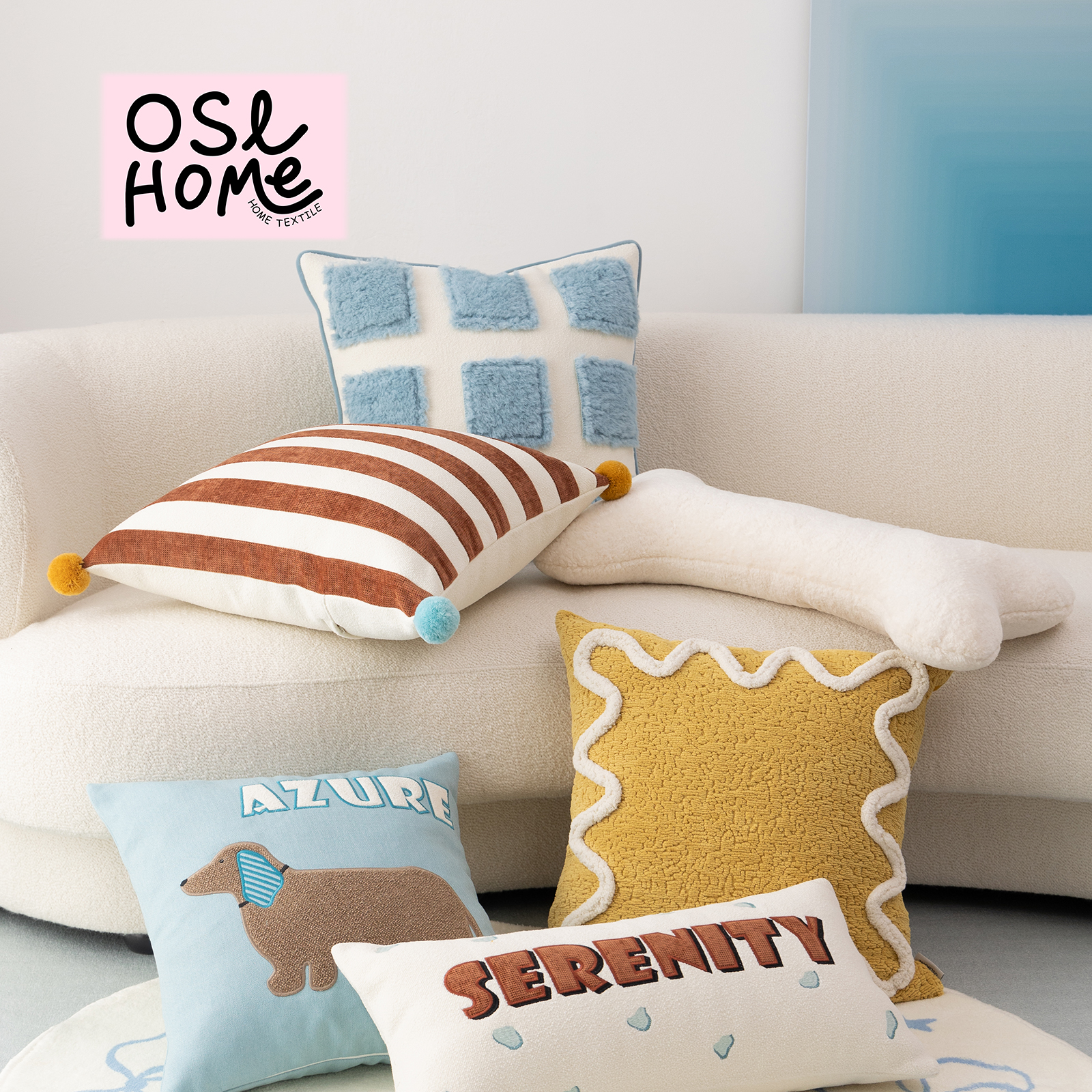 多巴胺沙发抱枕可爱腊肠狗刺绣客厅卧室样板间靠垫床头靠枕腰枕套 - 图0