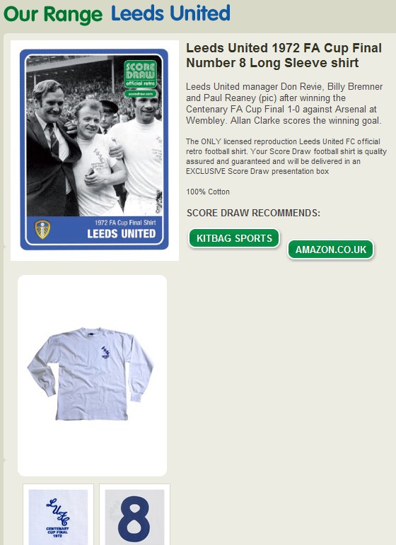 Leeds United 1972 Shirt英格超兰利兹联足球衣服棉质缝制8号码-图2