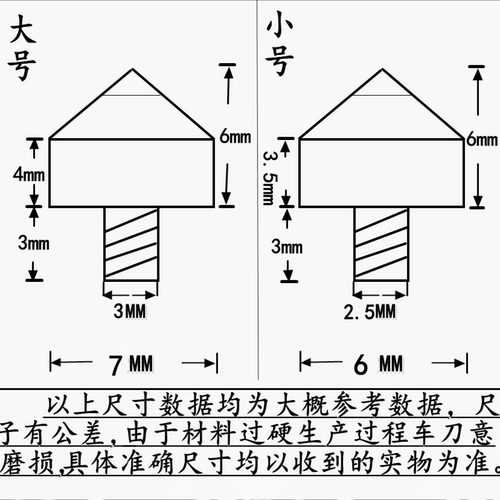 高硬度钨钢尾锥M3M2.5螺纹求生笔头破窗锥刀具配件尾锥圆柱形尾的 - 图1