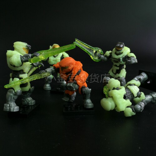 Mega Bloks美家宝HALO光环夜光斯巴达可动积木人仔偶光剑配件玩具 - 图2