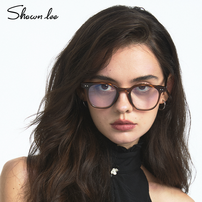 Shawnlee复古茶色近视眼镜女韩系素颜眼镜框丹阳眼镜镜架配度数