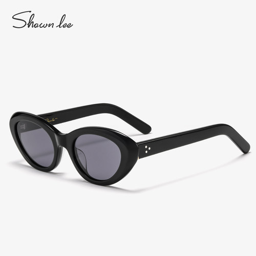 Shawnlee潮流时尚猫眼墨镜女款小框高级感#1405粗边框个性小椭圆 - 图0