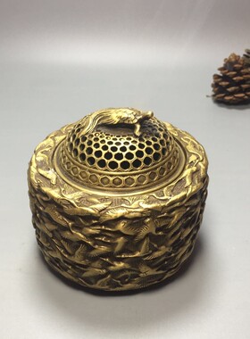 仿古风富贵长寿凤凰铜罐熏香炉