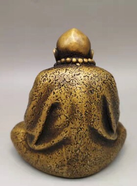 铜达摩佛像摆件沉思禅意祖师