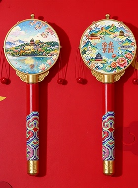 拨浪鼓中国风老式孩子玩具复古儿童手摇鼓摇摇鼓旅游纪念品小礼物