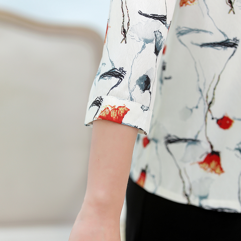 2020新款中年女碎花妈妈春夏装衬衫 xniguerl雪妮娇兰中老年女装